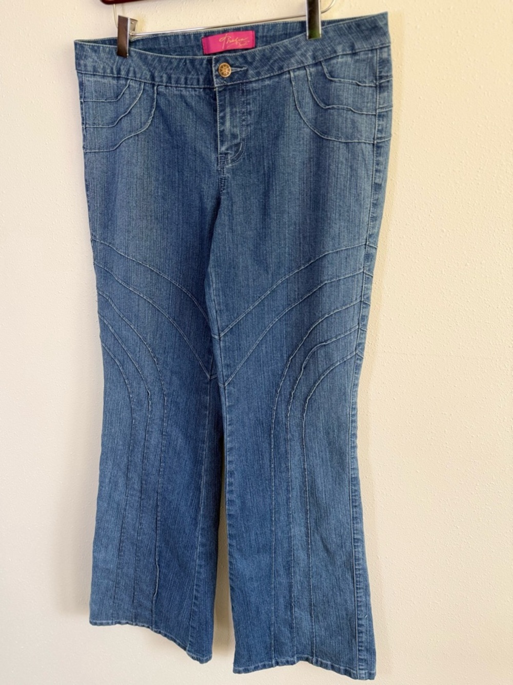 Thalia Sodi Y2K Low Rise Flare Jeans Size 11 12 Stretch Denim - Picture 3 of 6